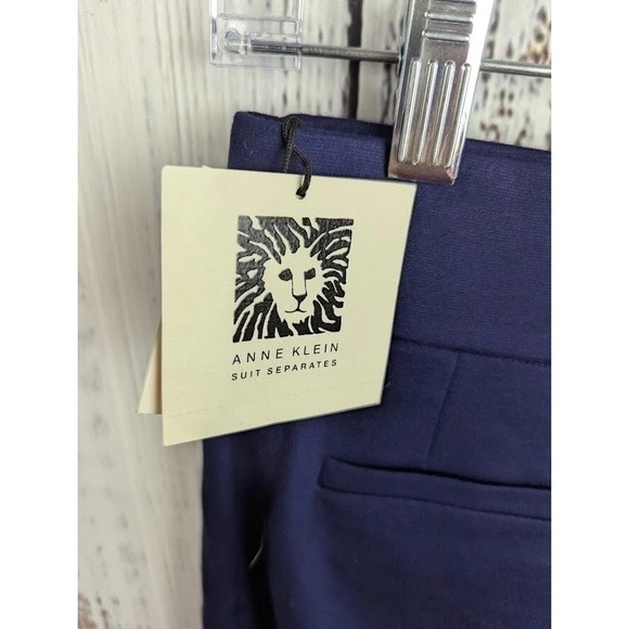 Anne Klein Solid Pull On Pants Distant Mountain Women's Size S Blue Straight Leg - Picture 4 of 5